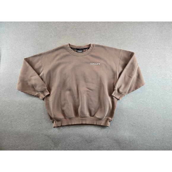 Alphalete Sweatshirt Mens Medium Brown‎ Crewneck Pullover Sweater Athletic Gym - Picture 1 of 10